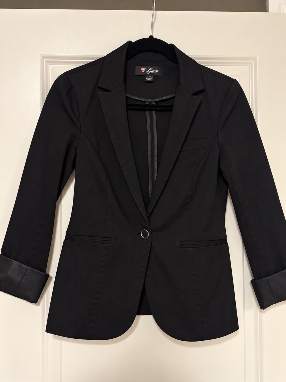 Guess Black Single-Button Tailored Blazer
